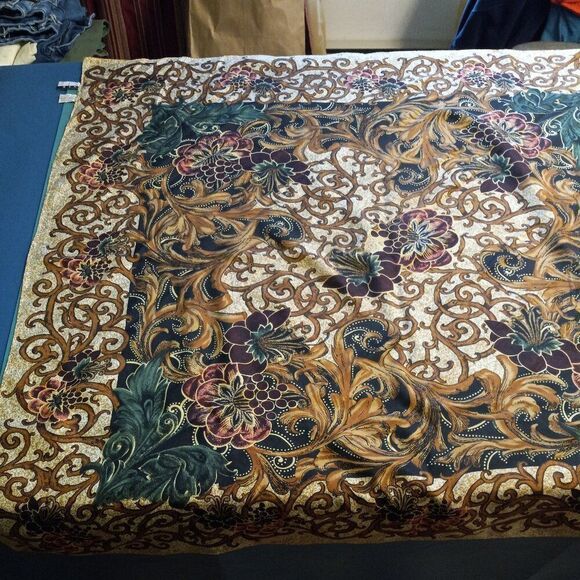 New York Studio Silk Floral  w/ Vines pattern Scarf Cottagecore Grandmacore - Picture 1 of 8